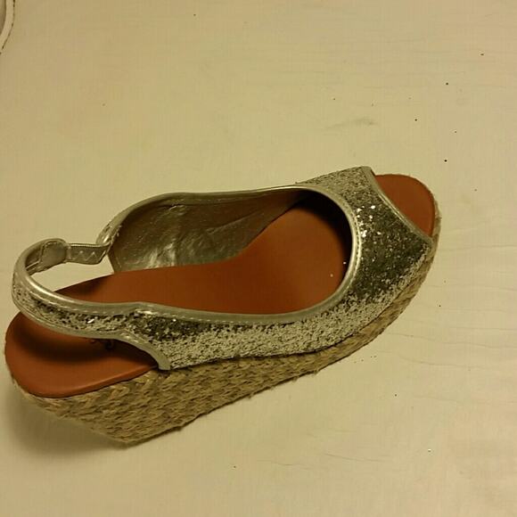 Frenchblu Silver Glitter Wedge Heel. 9 - Picture 4 of 4